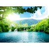 tranh hồ nước thác nước 002