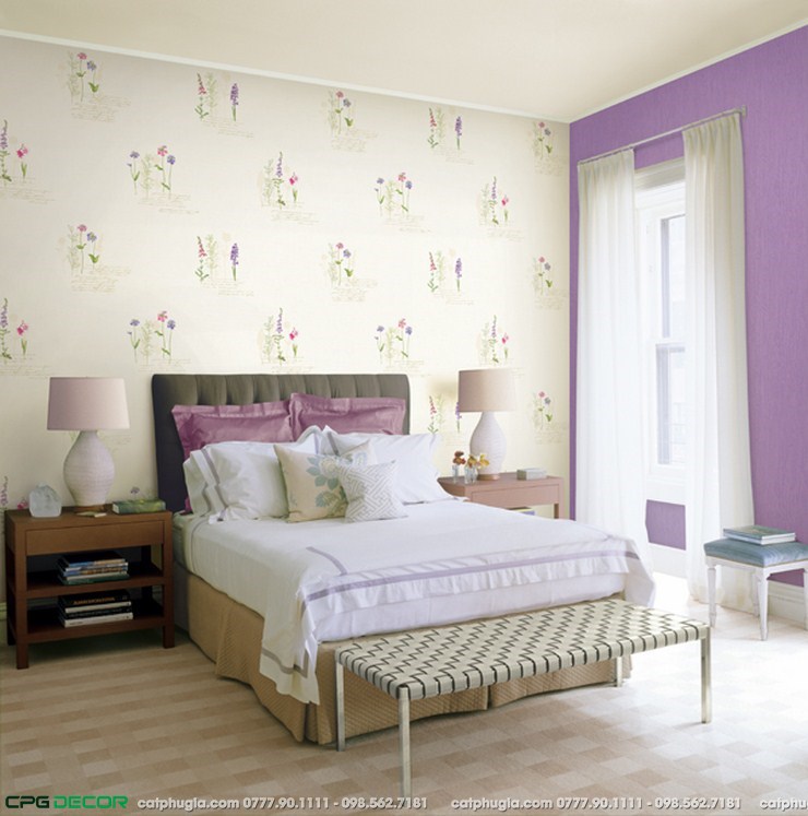 Cách phối màu giấy dán tường phòng ngủ